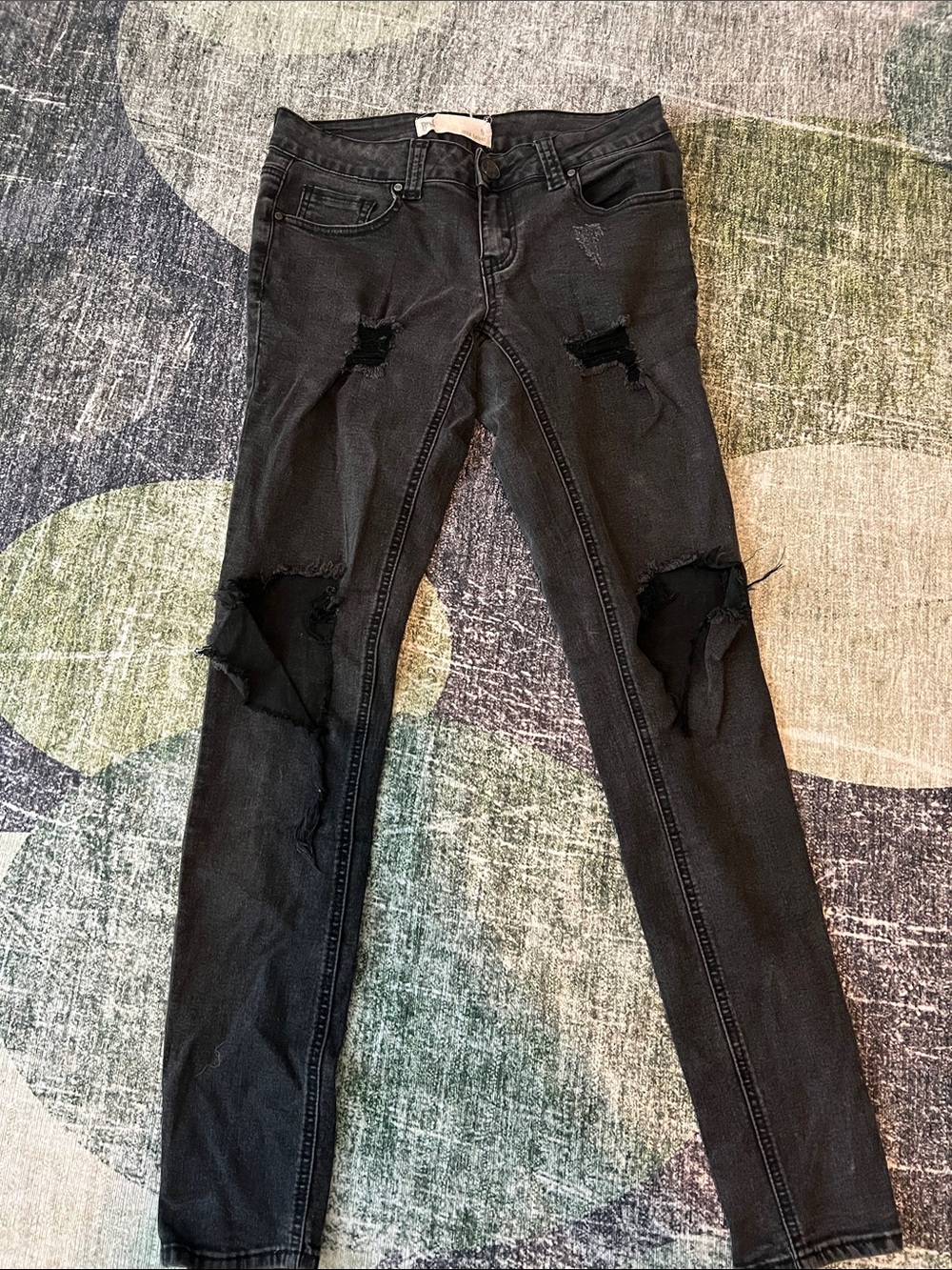 Black Distressed Skinny Jeans